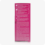 Side panel of Conceive Plus Fertility Lubricant, Pre-Filled Applicators (FR) packaging featuring clinical benefits in French and Dutch. Highlights pH balance, patented formula, compatibility with sperm, and natural conception support. Contains product usage instructions and precautions in both languages. The box is pink with white text.
