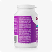For Conceive Plus Ovulation Pack - Fertility + Ovulation Support (FR), side view of Women Fertility Support bottle displaying detailed usage precautions, ingredient warnings, and instructions in French and Dutch, along with a visible barcode and net weight of 48g on a purple background.