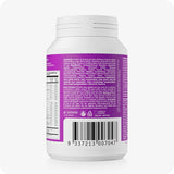 For Conceive Plus Ovulation Pack - Fertility + Ovulation Support (FR), back view of Women Fertility Support bottle featuring detailed ingredient list, nutritional values, usage instructions, allergy warnings, and barcode, with bilingual French and Dutch text on a purple label.